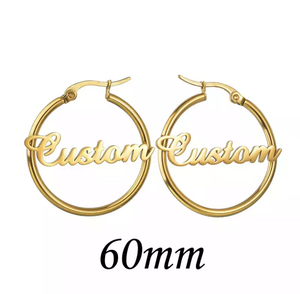 Customized Nameplate Hoop Earrings